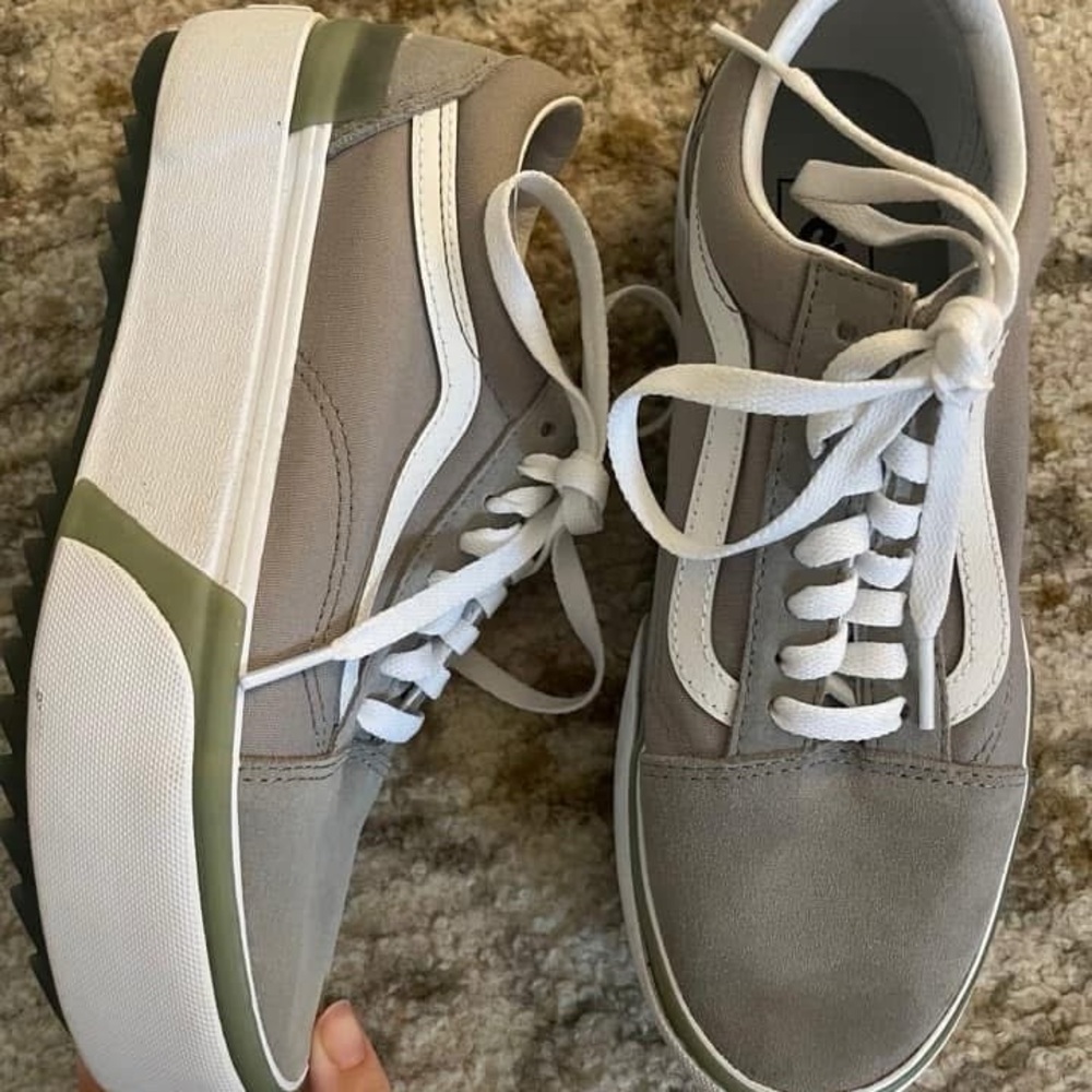 Vans Gray and White Women's Sneakers